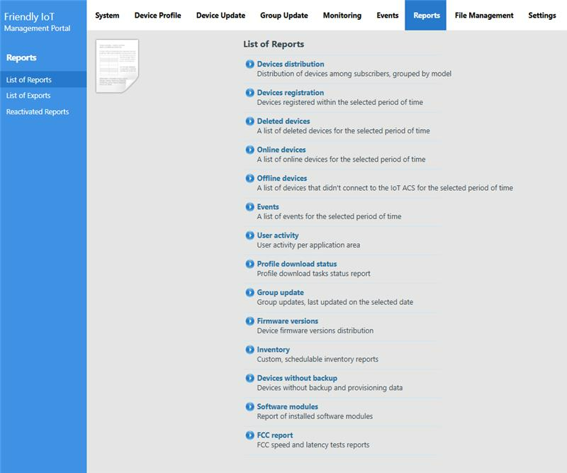 Deleted devices report menu entry in CPEAdmin