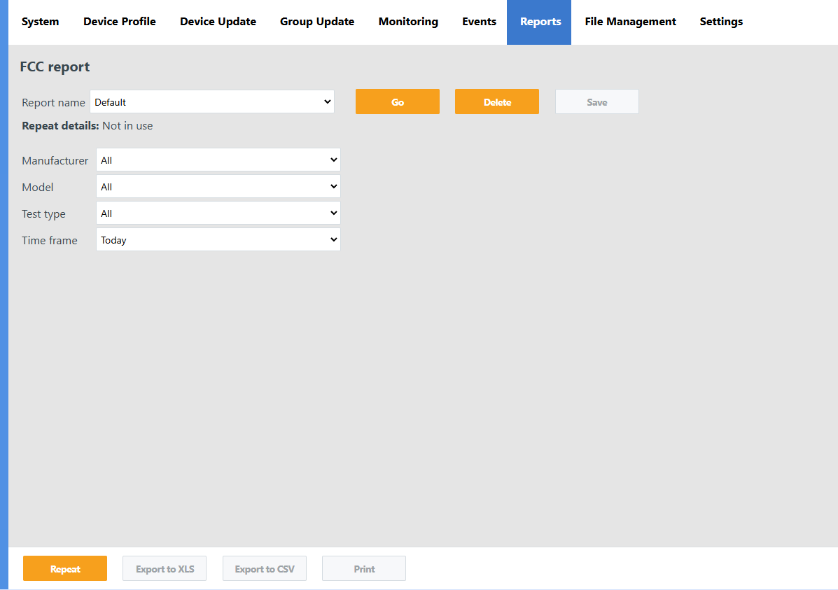 FCC report filter panel with manufacturer