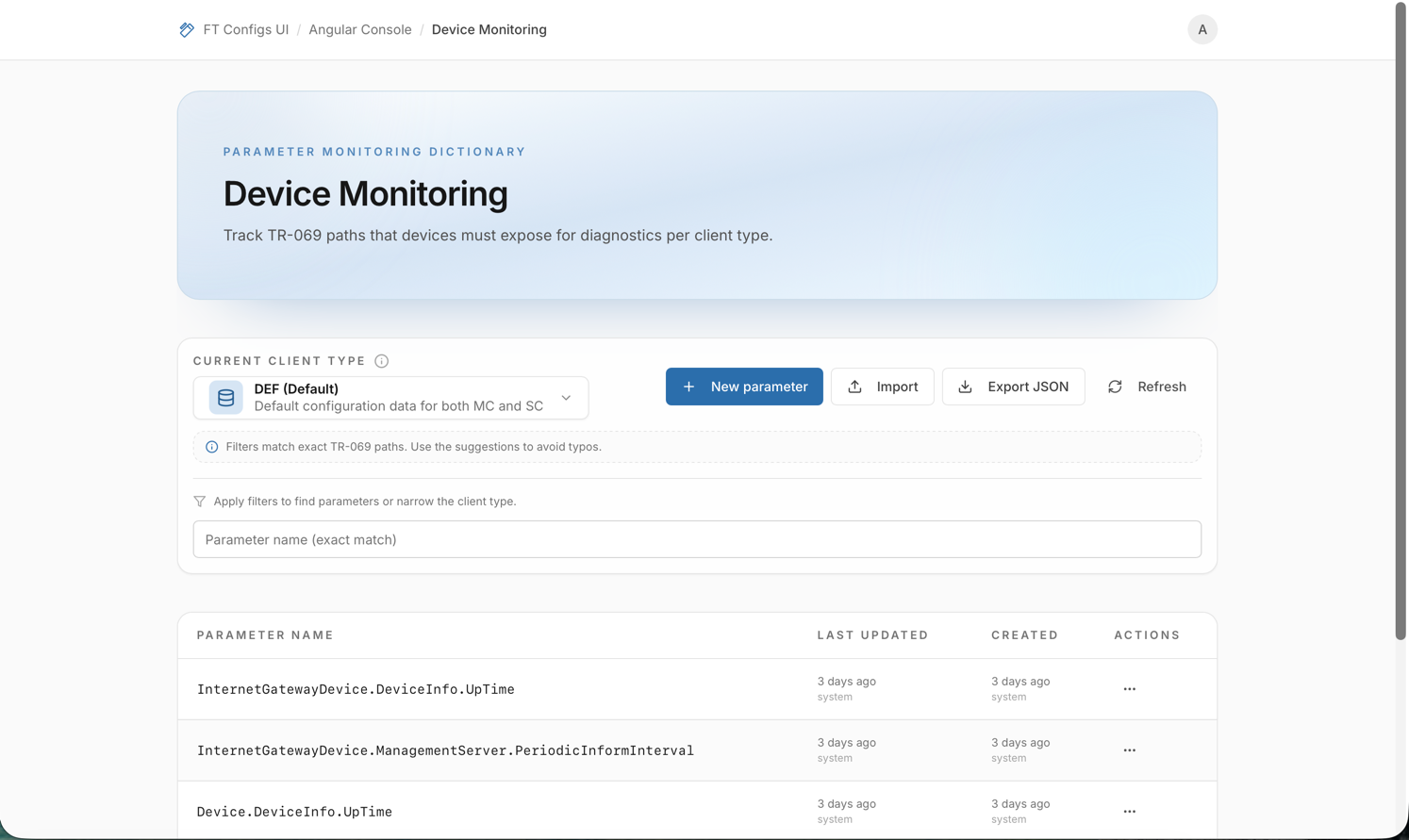 Device Monitoring: main screen (placeholder)