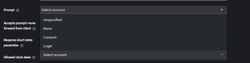 Keycloak — Prompt setting