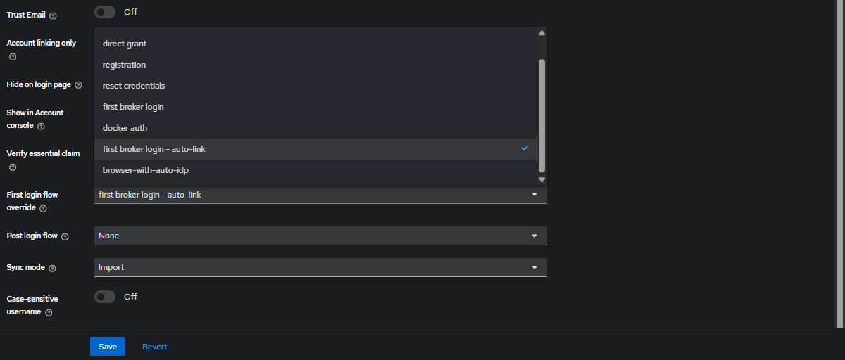 Keycloak — First login flow override