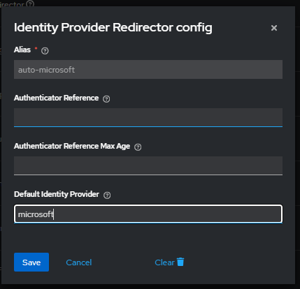 Keycloak — Identity Provider Redirector config