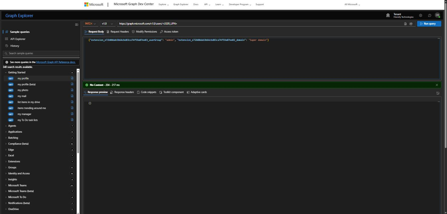 Graph Explorer — PATCH /users returns 204 No Content