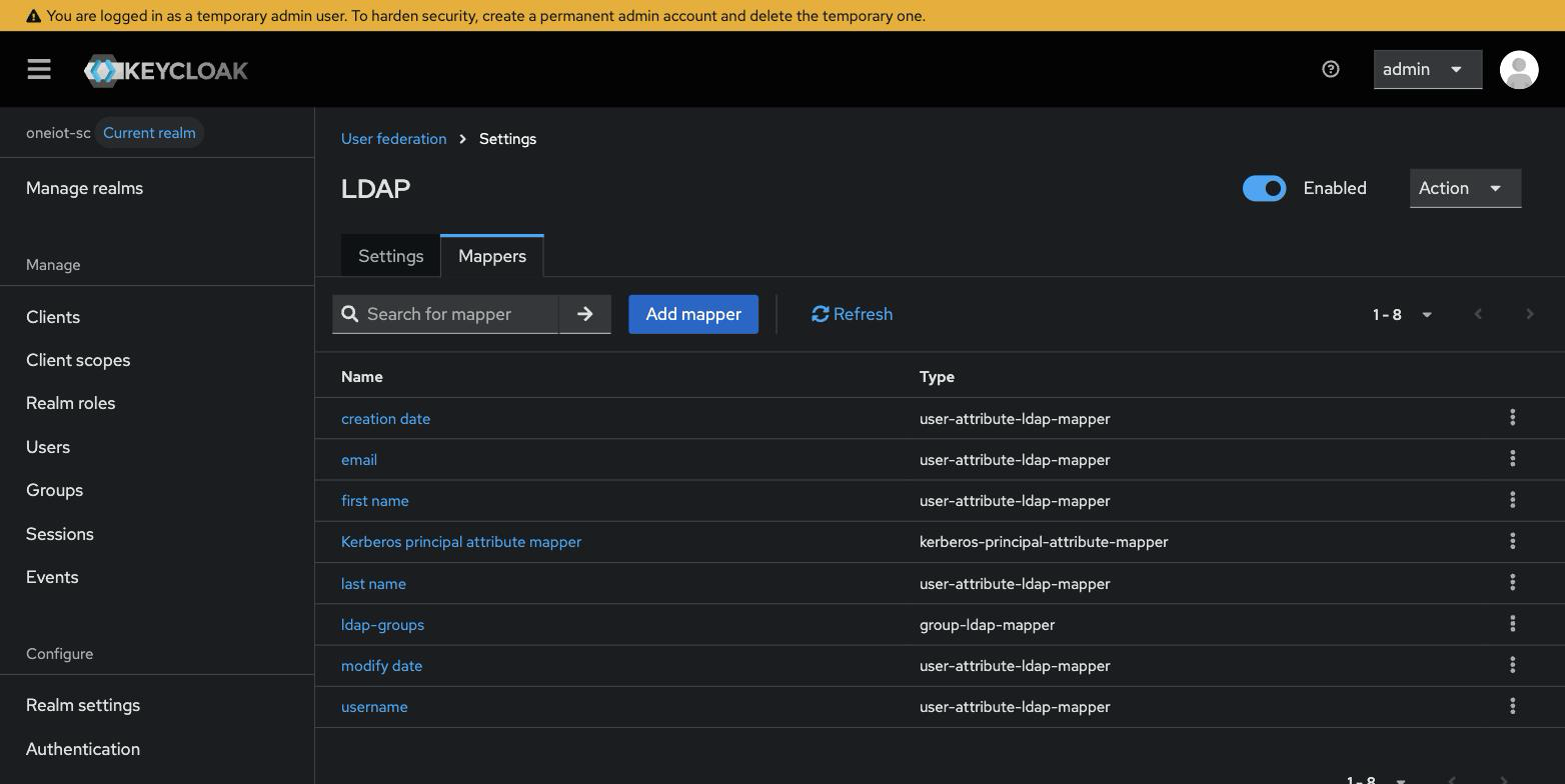 LDAP federation mappers — the group mapper has type group-ldap-mapper