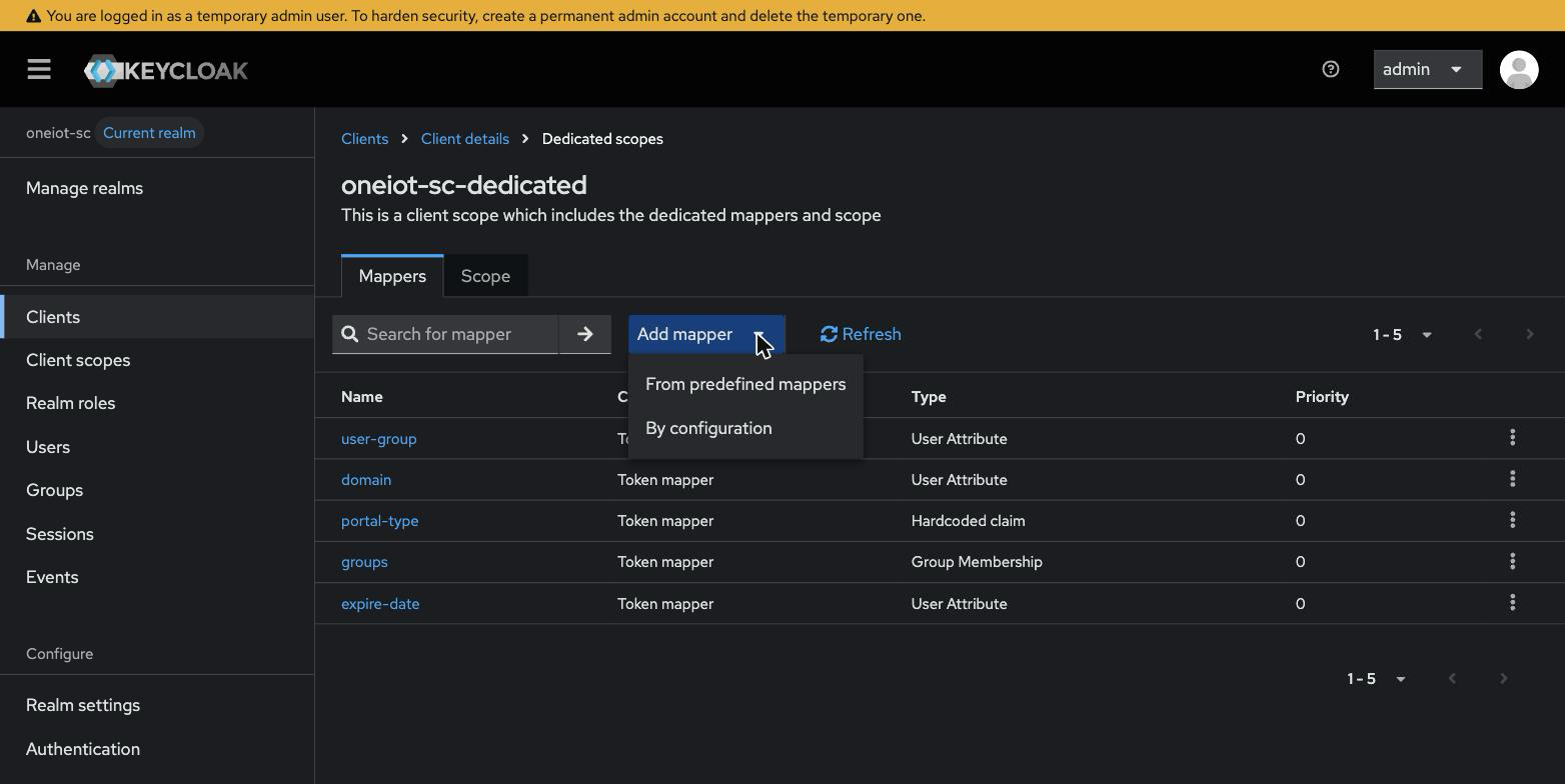 Add mapper menu — From predefined mappers / By configuration