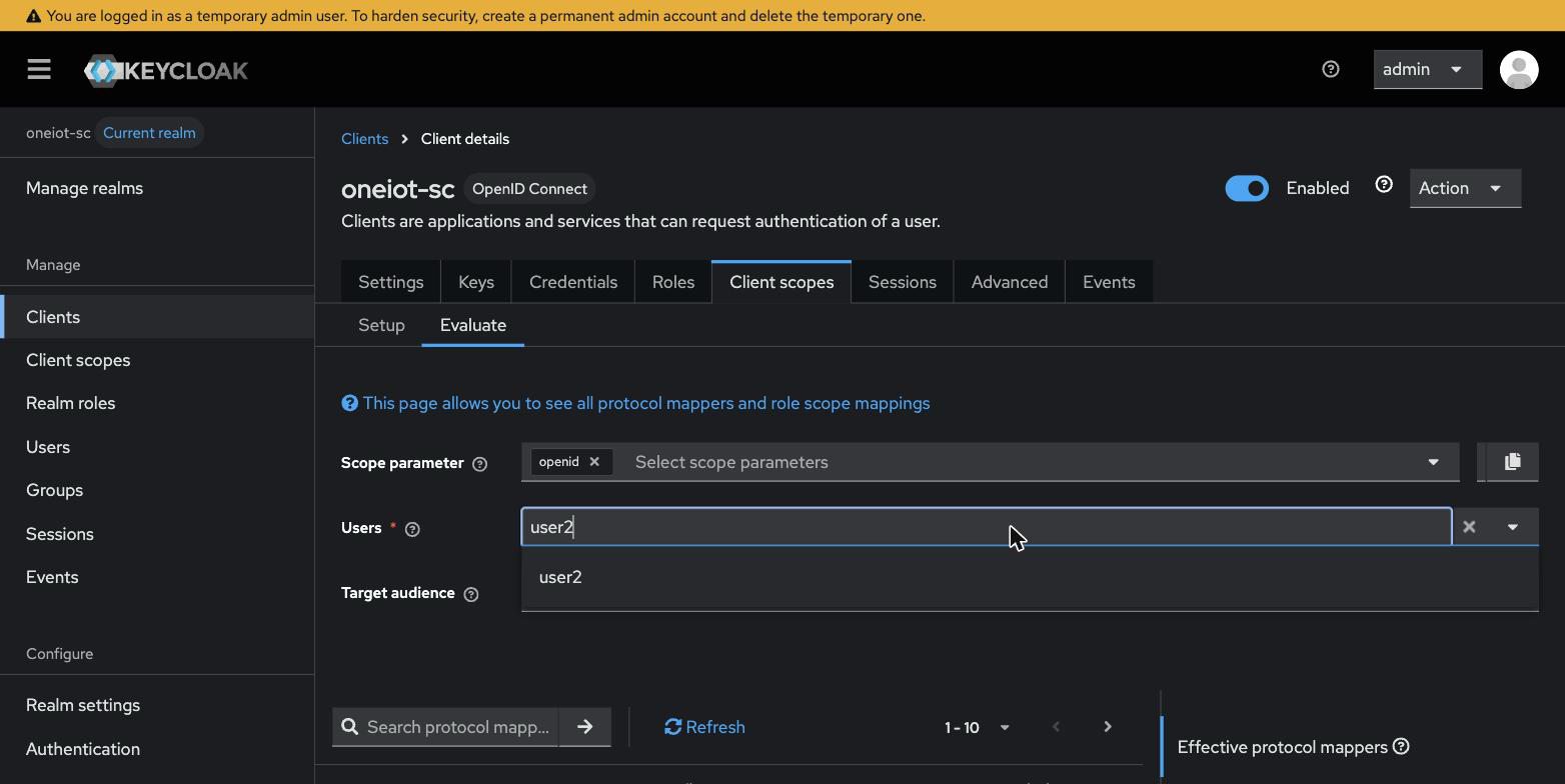 Evaluate tab — selecting a user
