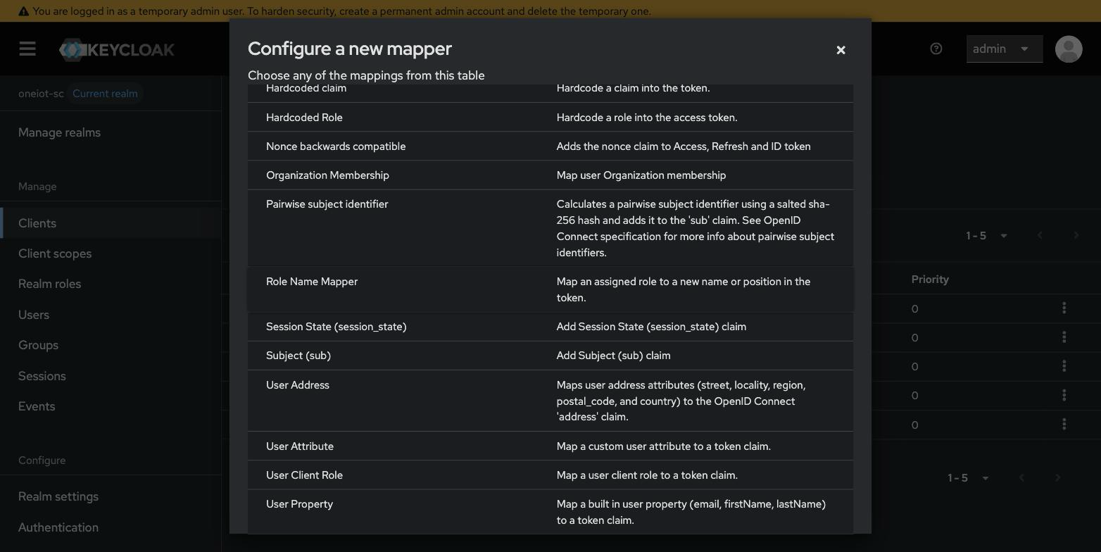 Mapper type picker — User Attribute