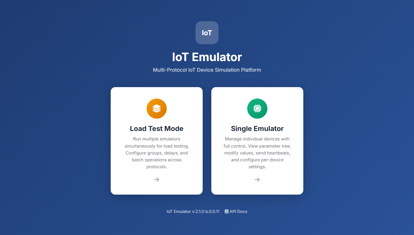Mode selection landing page