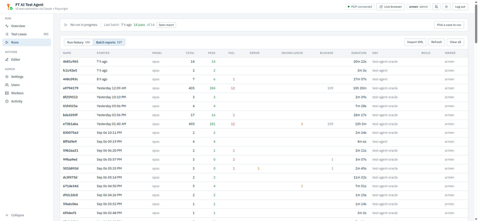 Batch reports — one row per wave, with its env, build and owner